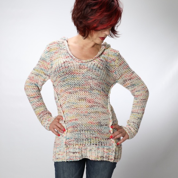 NWOT ROXY multi color hood sweater size S - Picture 3 of 4